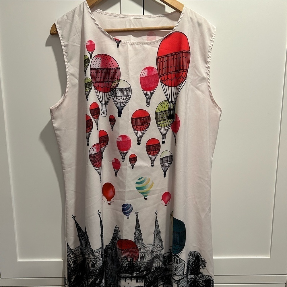 3 Tunic Dress Top Style XXL Funky Patterns Feathers, Ballounes Alice Wonderland - Picture 6 of 13